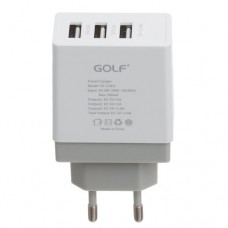 Kućni punjač 3USB beli 3.4A GOLF GF-U3